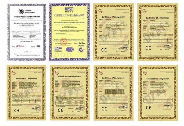 China Furis Group Co Ltd Certificações